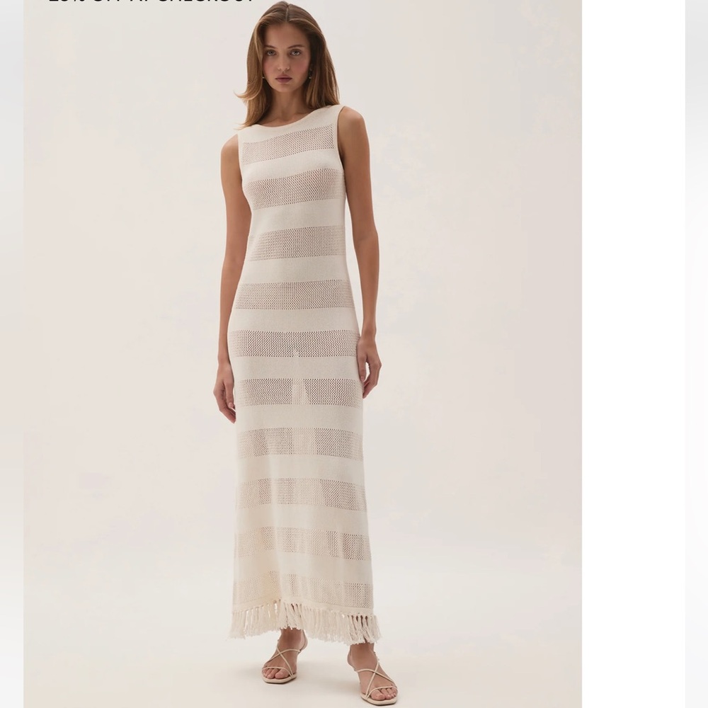 Aje bather open knit midi dress